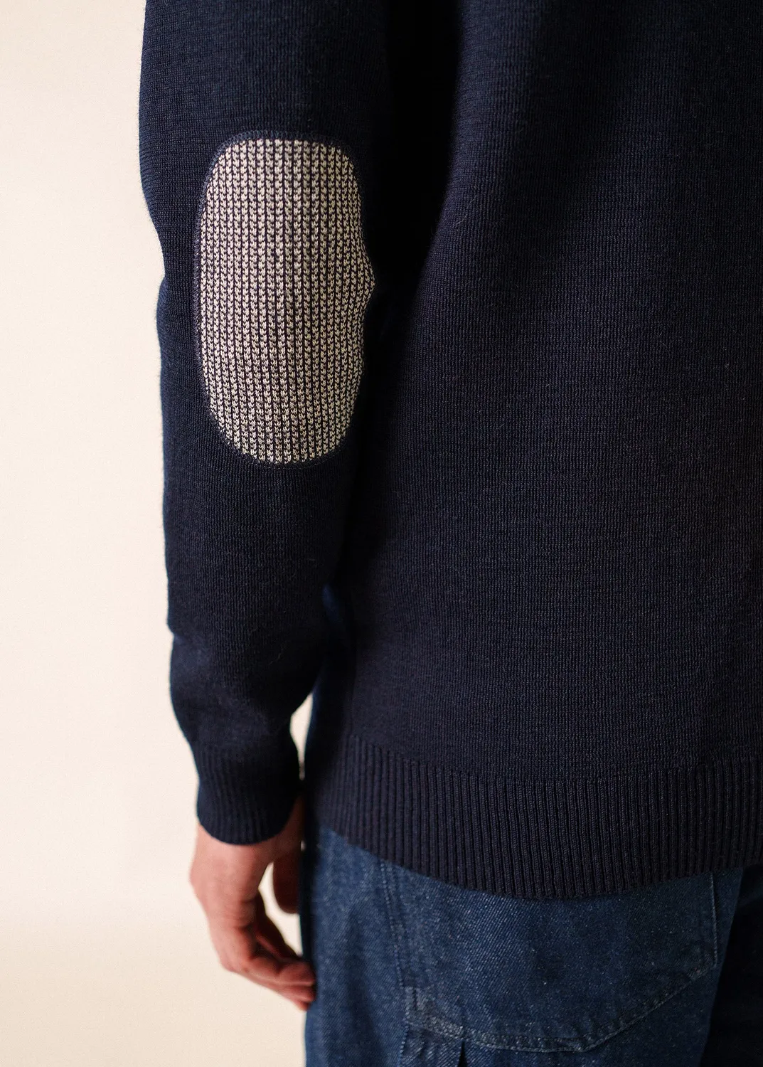Saint James Dinan Bicolore pull marin marine/ecru laine