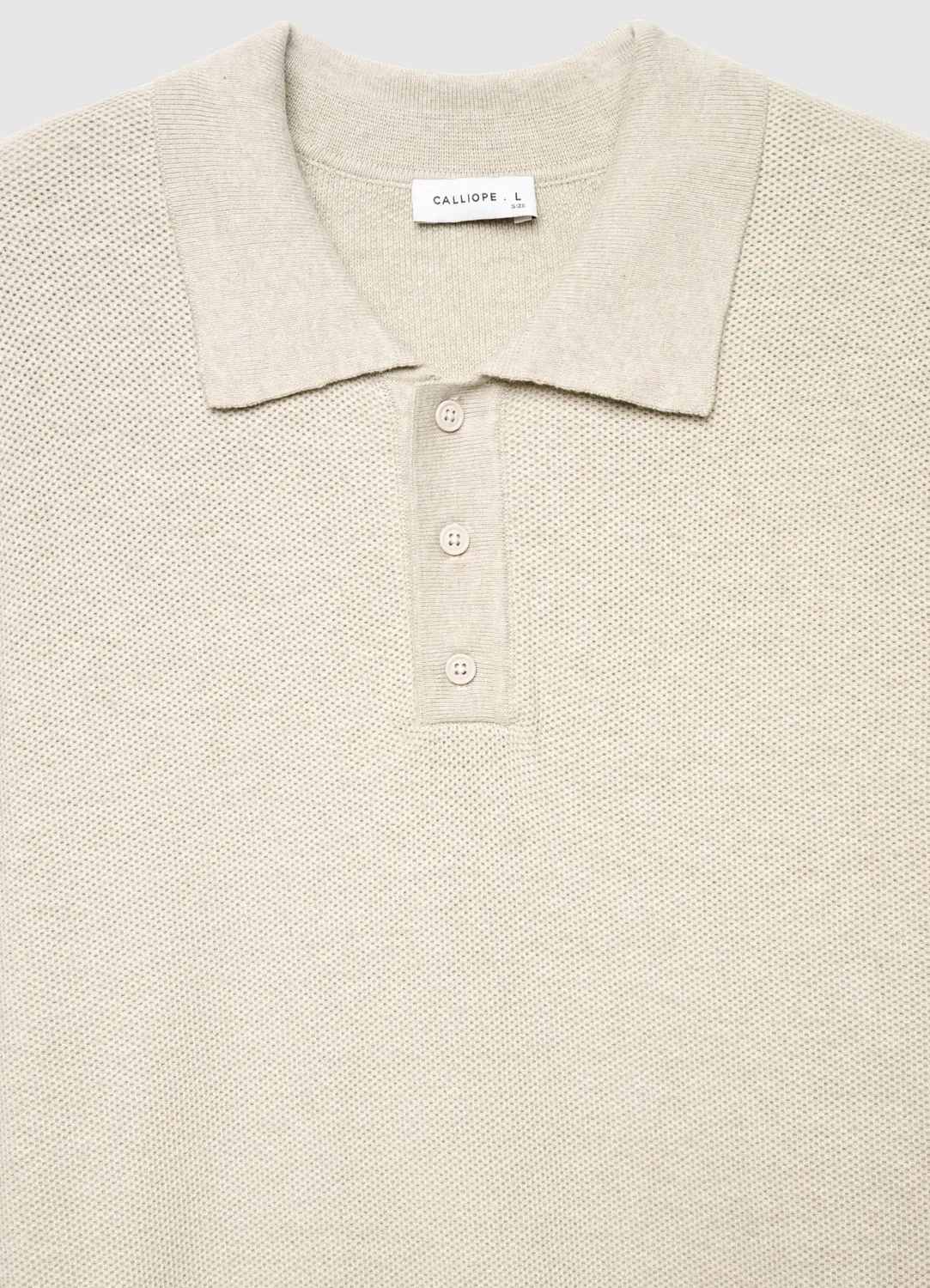 Calliope polo homme manches longues texturé