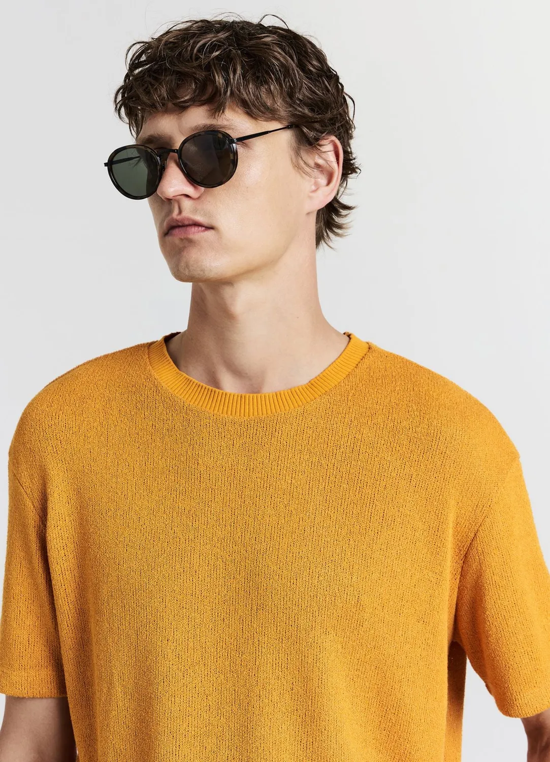 Calliope T-shirt homme texturé col rond coton