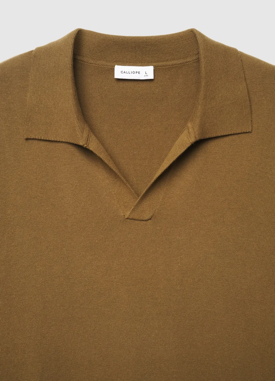 Calliope polo homme col V manches longues uni