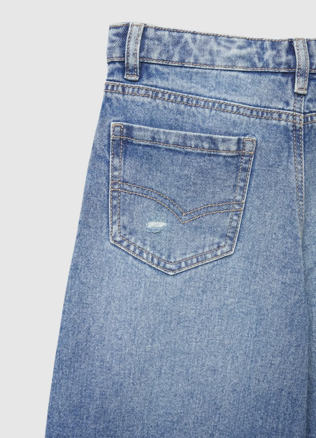 Calliope jean wide leg fille dechire taille haute