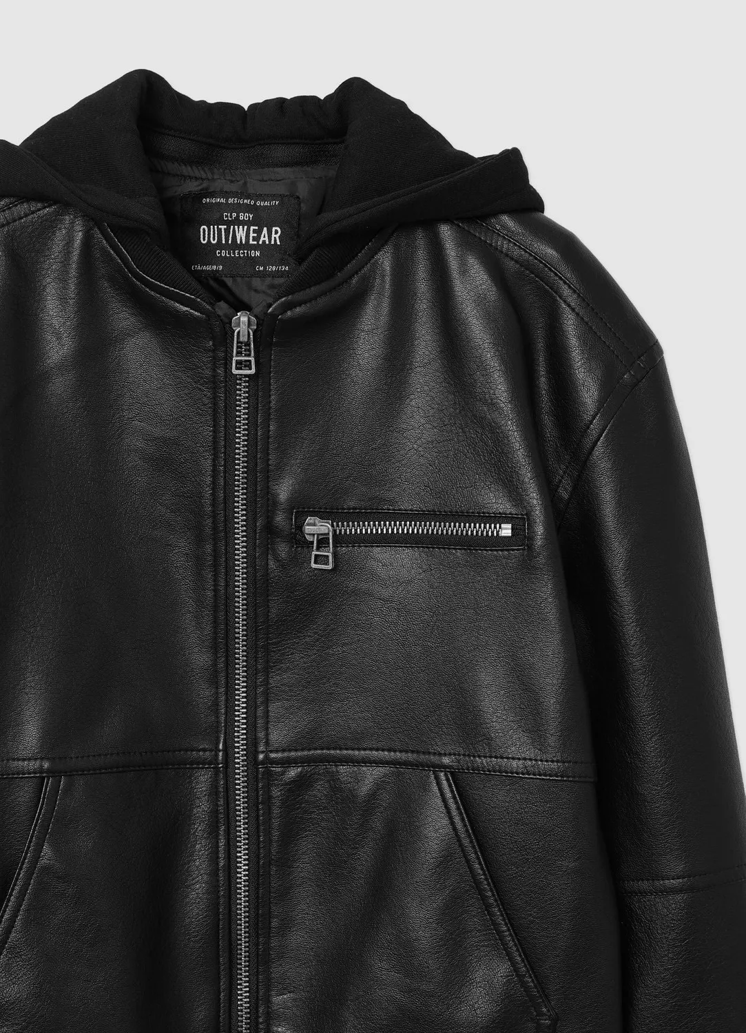 Calliope bomber garçon simili cuir à capuche