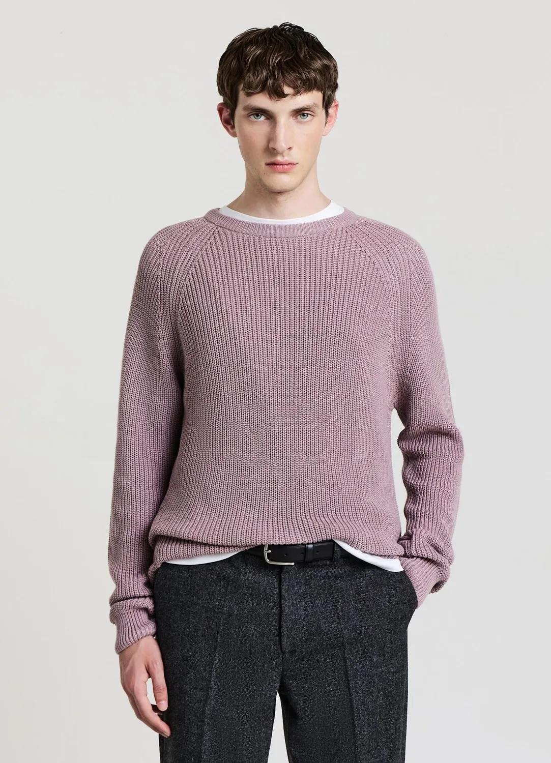 Calliope pull côtelé homme manches raglan col rond
