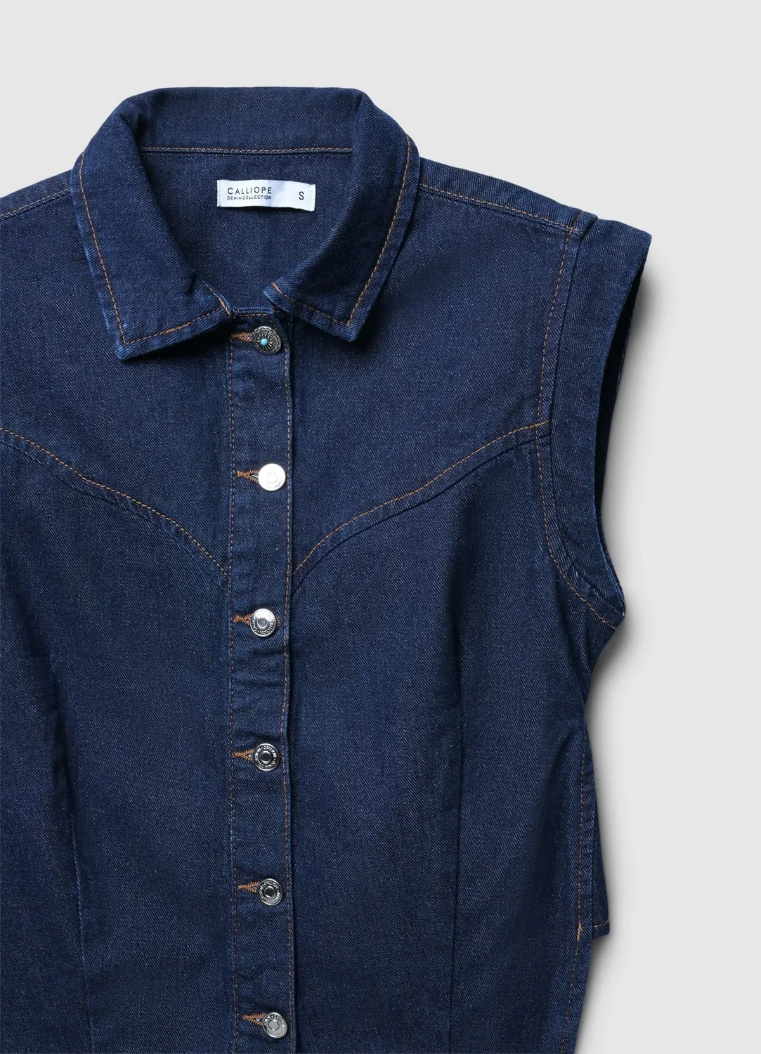 Calliope Chemise Denim Sans Manches Femme