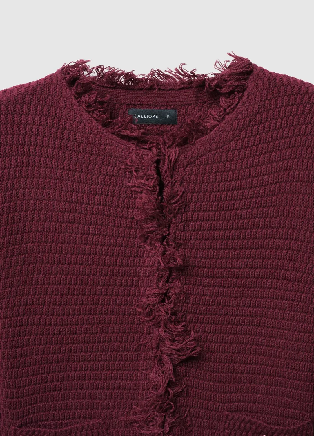 Calliope cardigan franges femme col rond poches