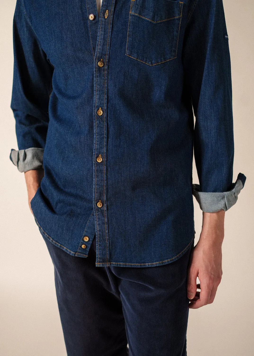 Saint James Lino chemise denim homme coton
