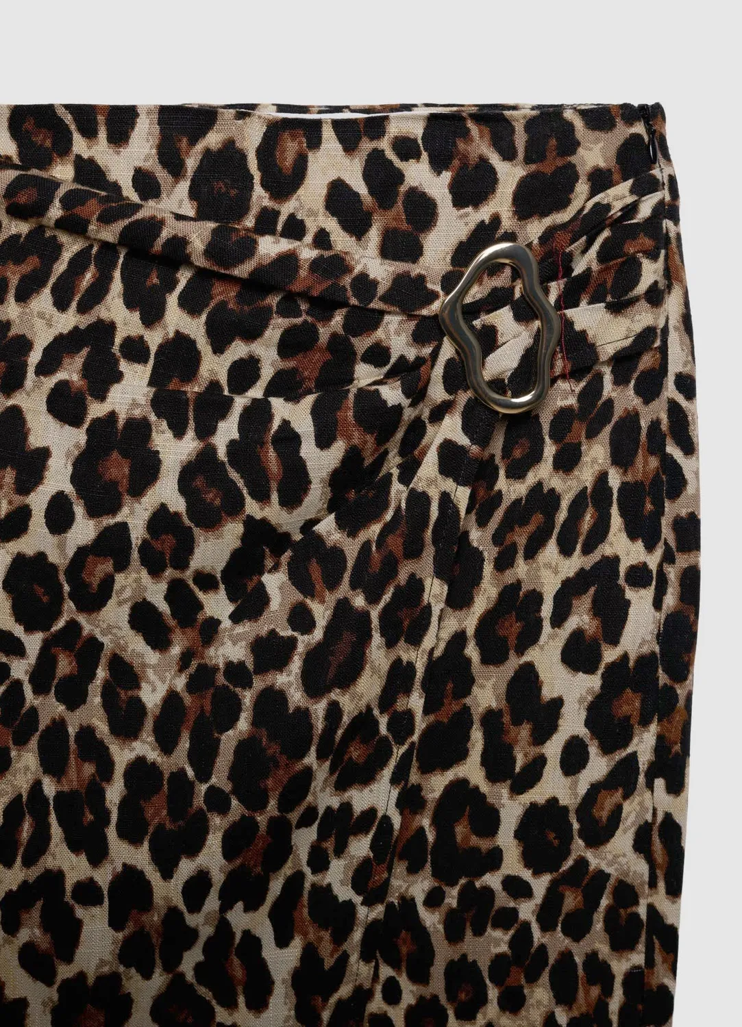 Calliope jupe portefeuille midi animalier à boucle