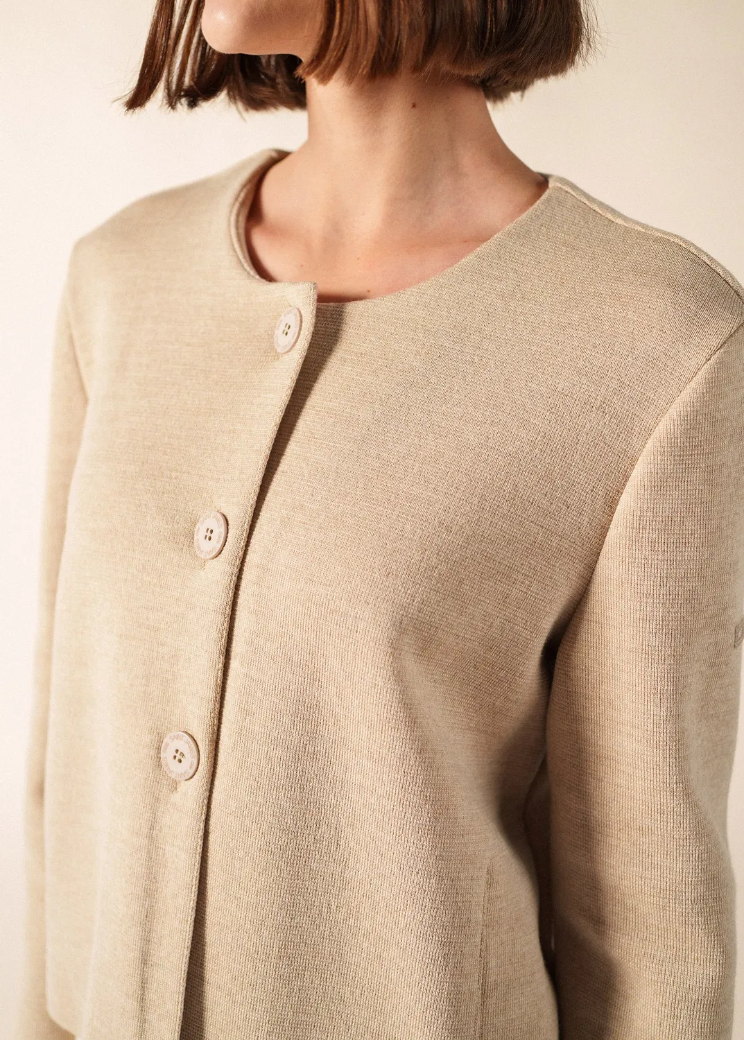 Saint James Montpellier veste beige femme laine