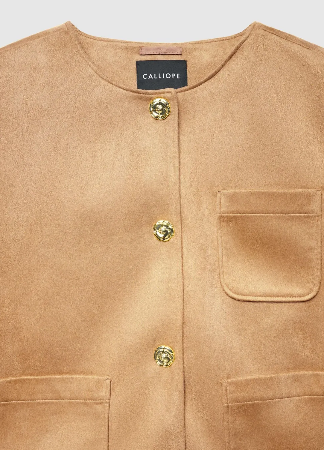 Calliope veste effet suédé boutons femme unie