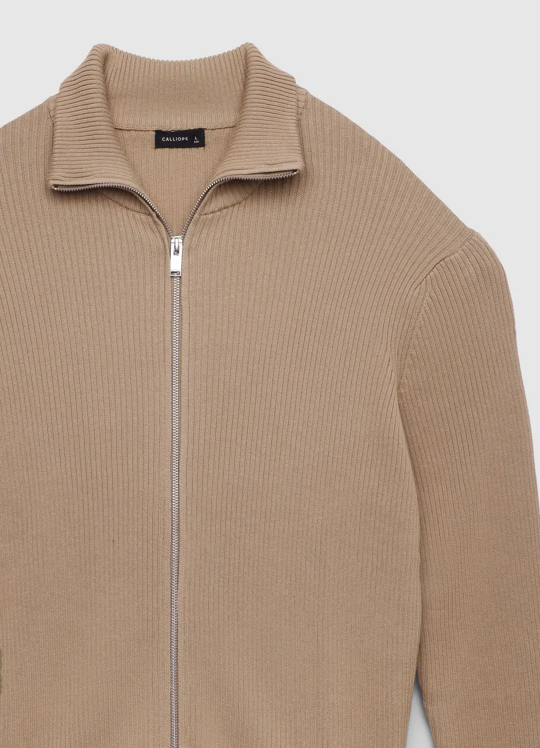 Calliope cardigan zippé col montant homme côtelé