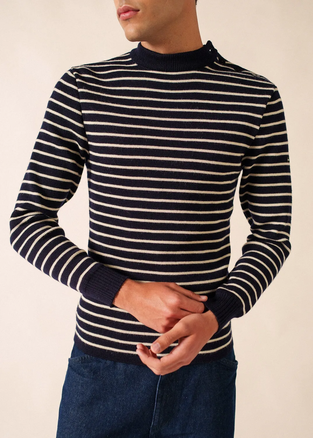 Saint James Matelot pull marin marine écru rayé