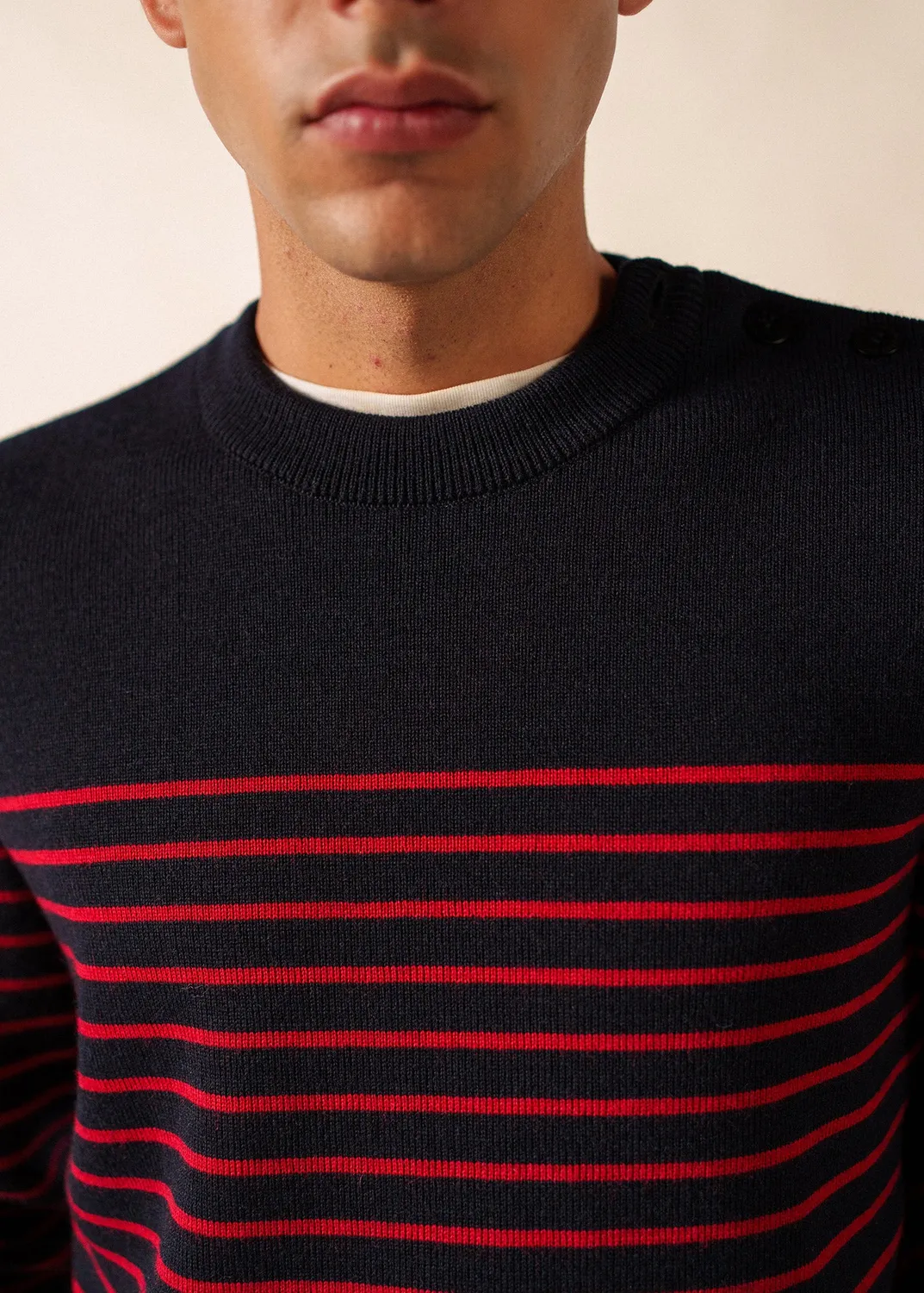 Saint James Binic pull marin navy médoc laine