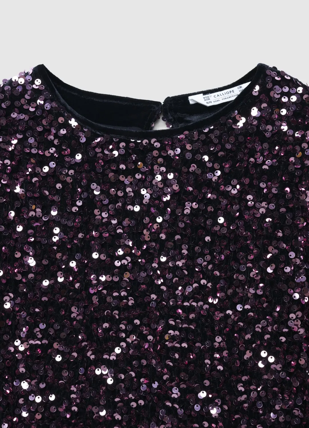 Calliope blouse paillettes fille crop manches longues