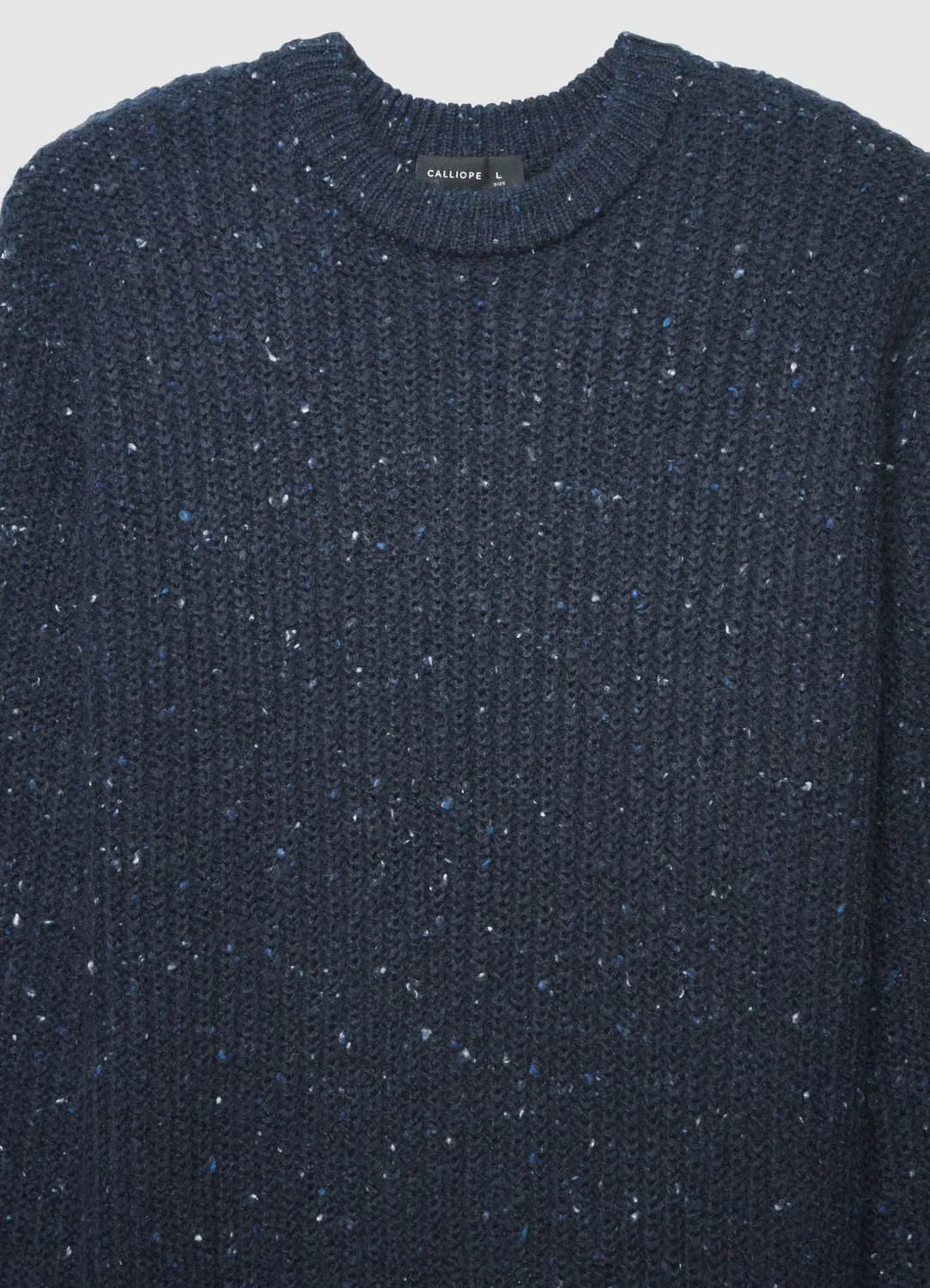 Calliope Pull côtelé homme col rond uni