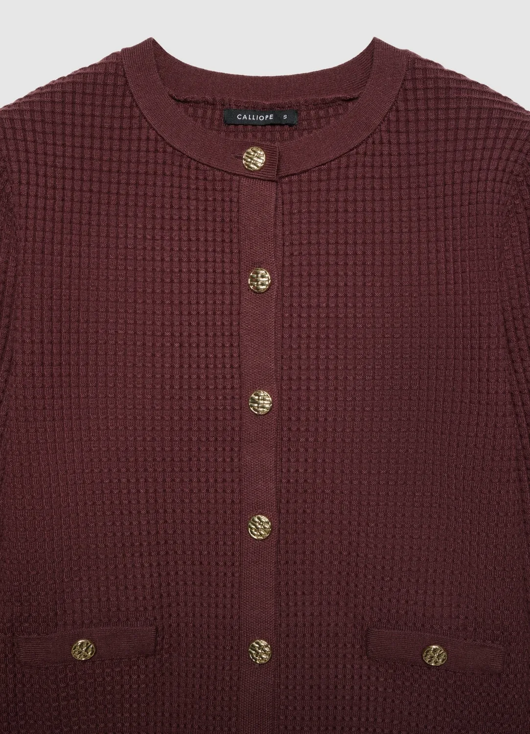 Calliope Cardigan Nid d'Abeille Boutons Bijou Cardigan Femme