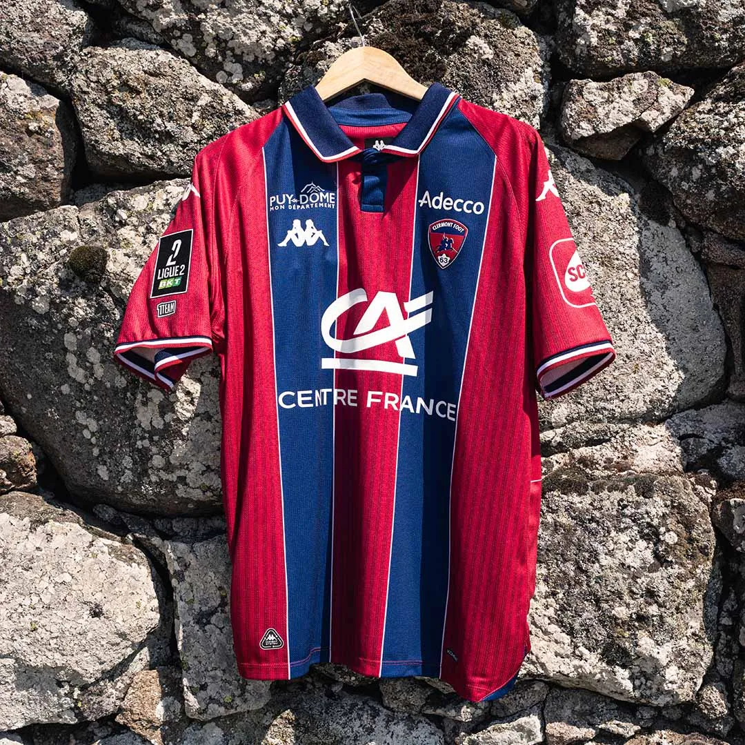Robe di Kappa Kombat Home Clermont Foot 63 26/27 maillot enfant rouge