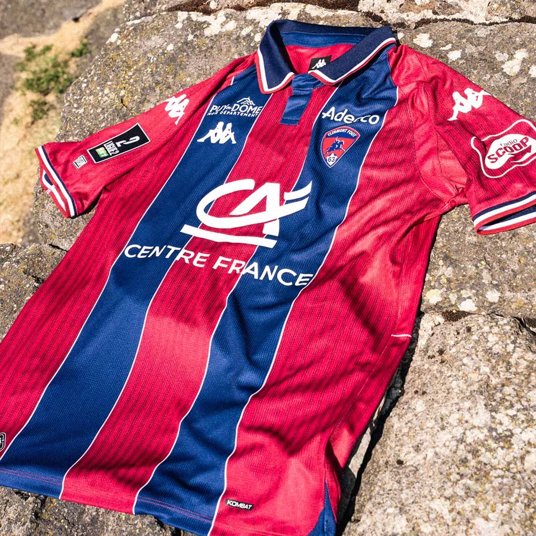 Robe di Kappa Kombat Home Clermont Foot 63 26/27 maillot enfant rouge