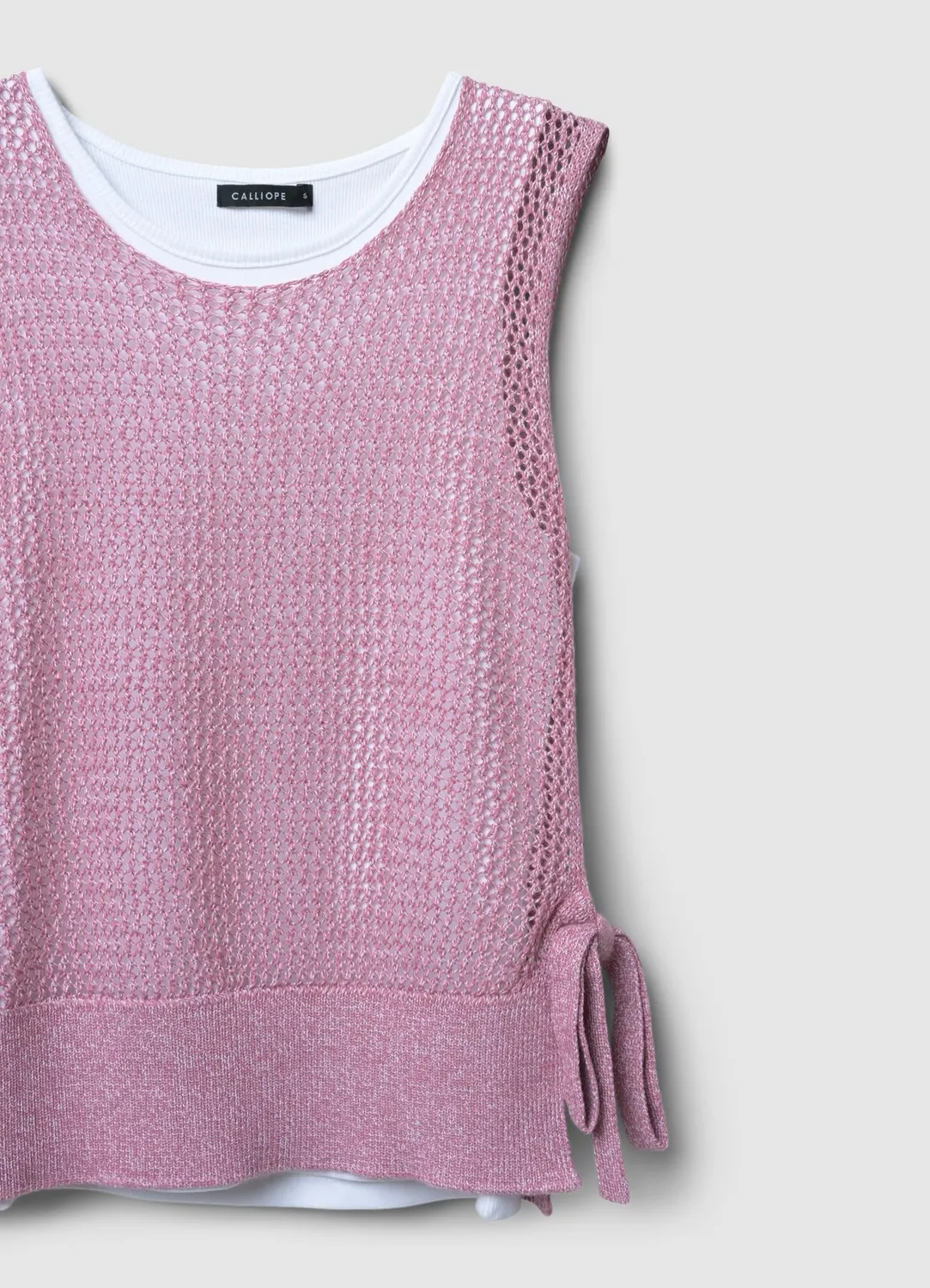 Calliope top femme ajouré nœuds latéraux