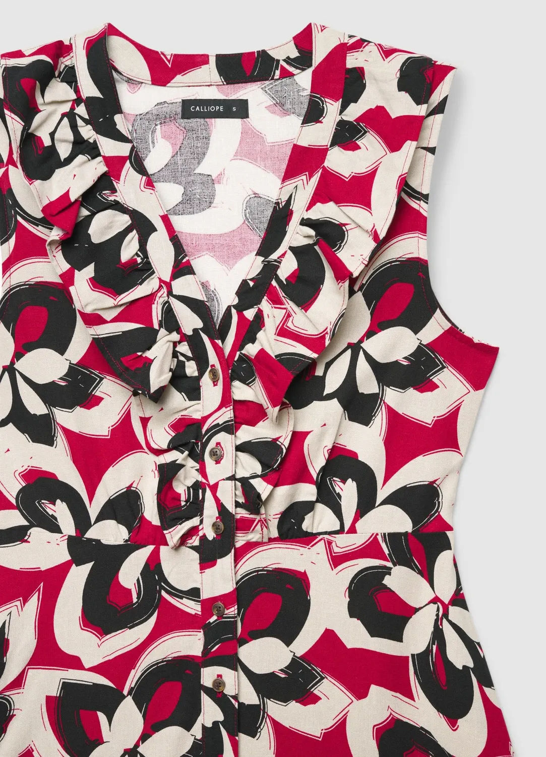 Calliope robe chemisier fleurie femme volants ceinture