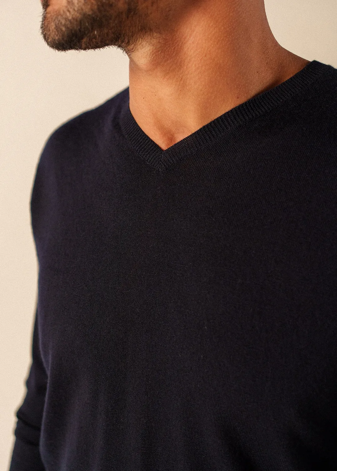 Saint James Trieste pull homme navy laine