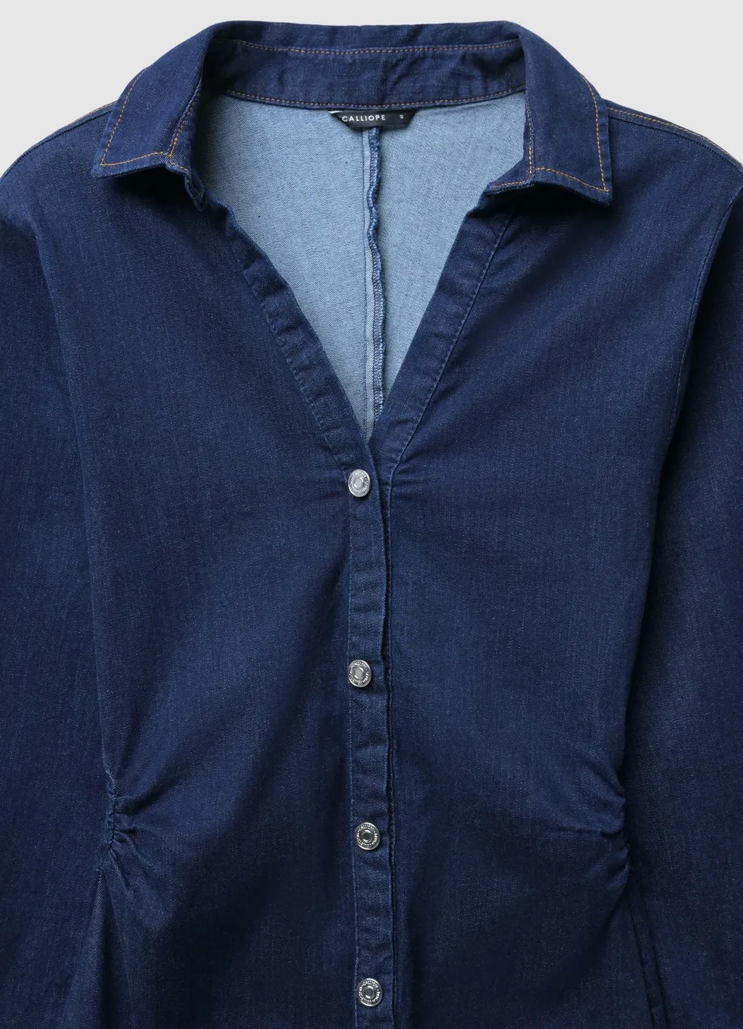 Calliope robe longue en jean chemise boutons