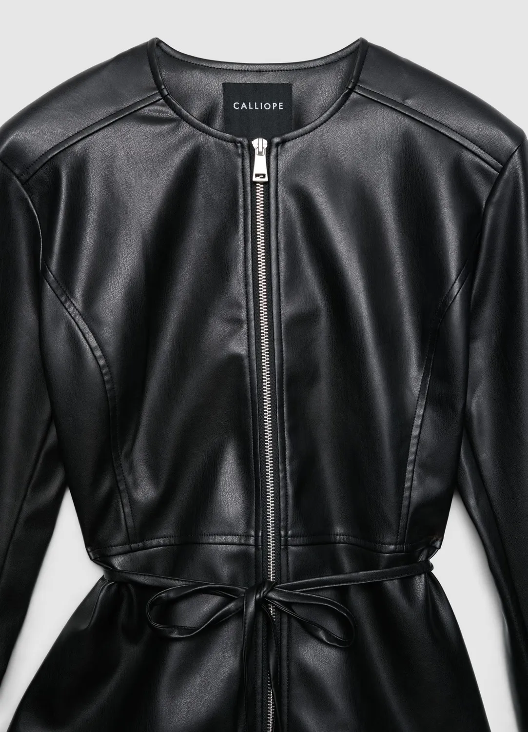 Calliope zip ceinture veste femme unie cintrée
