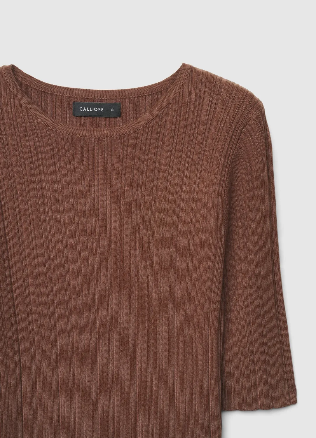 Calliope t-shirt côtelé col rond femme