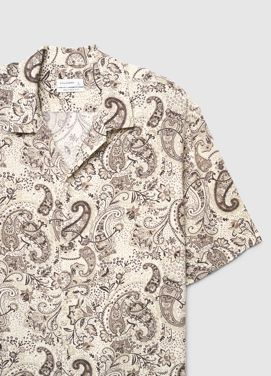 Calliope chemise paisley manches courtes homme coupe droite