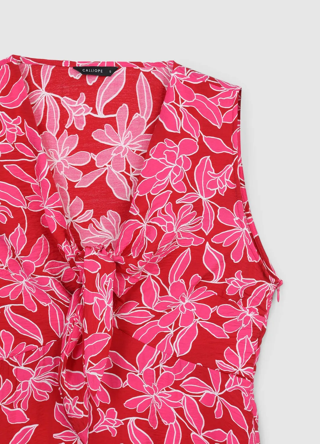 Calliope robe longue femme nœud fleurs sans manches
