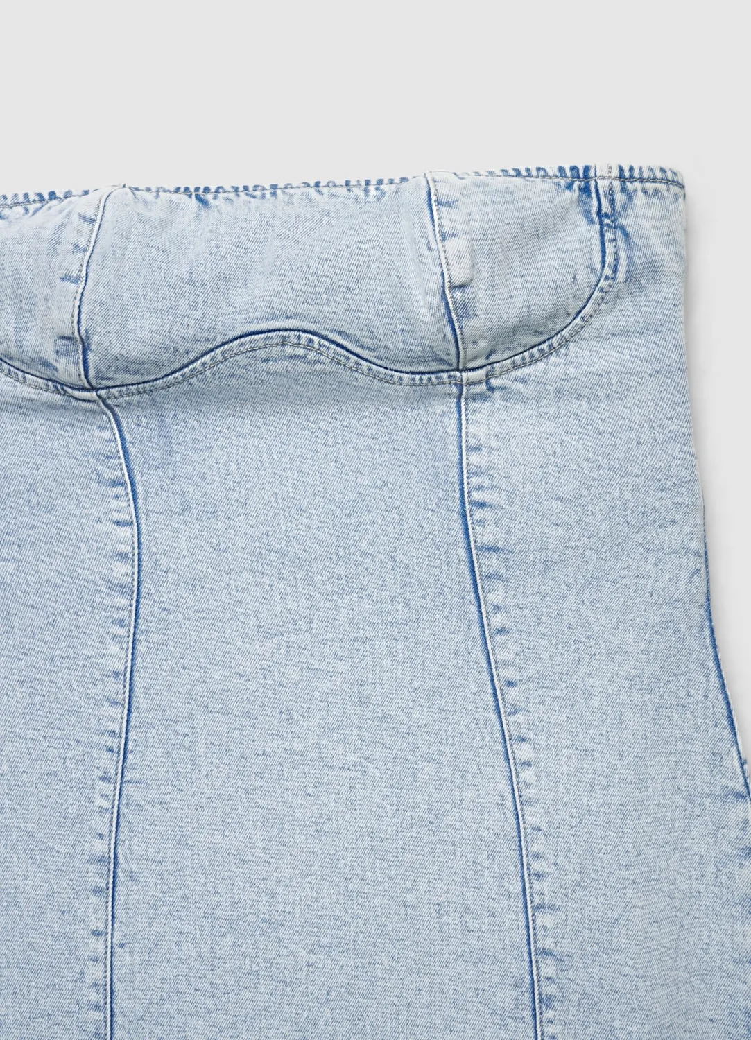 Calliope Robe tubino longue denim col cœur ajustée