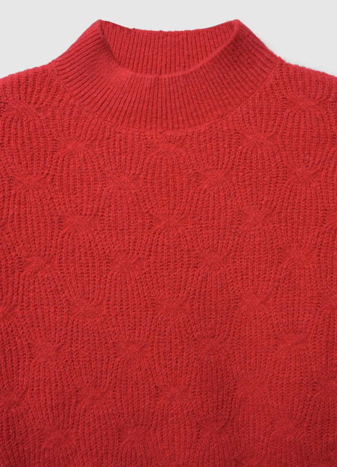 Calliope pull torsades femme col haut manches longues
