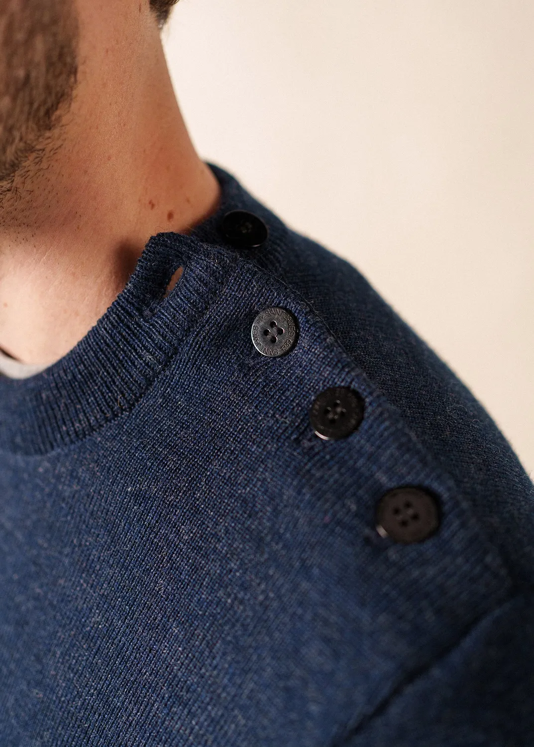Saint James Cancale pull marin bleu chine laine