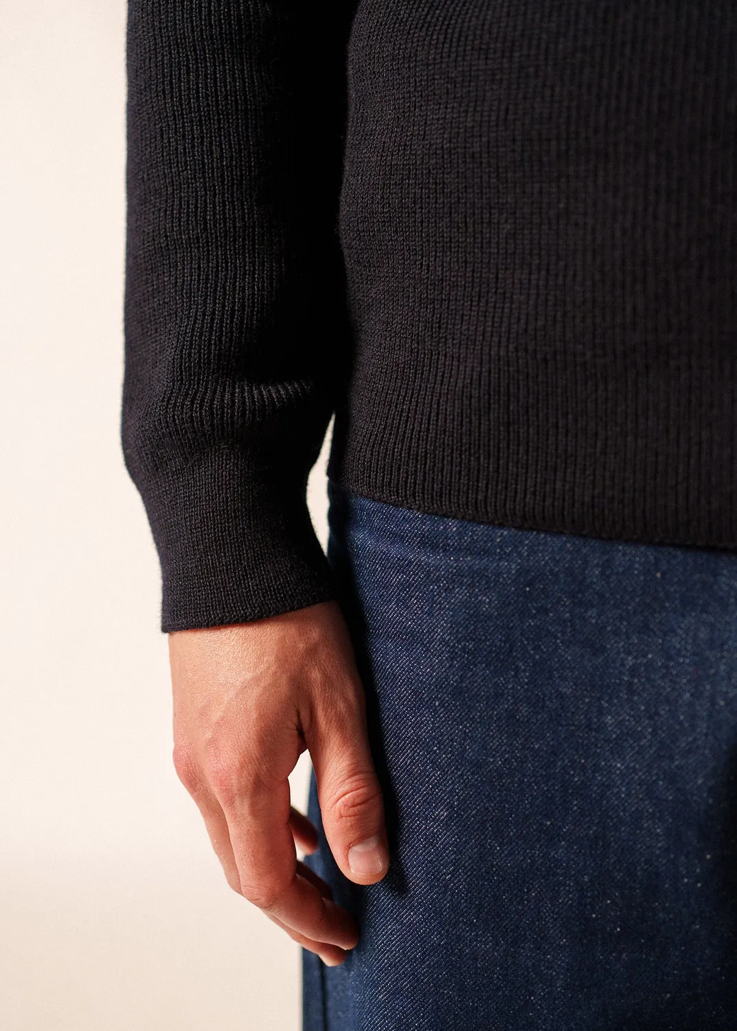 Saint James Cotentin pull col camionneur navy laine