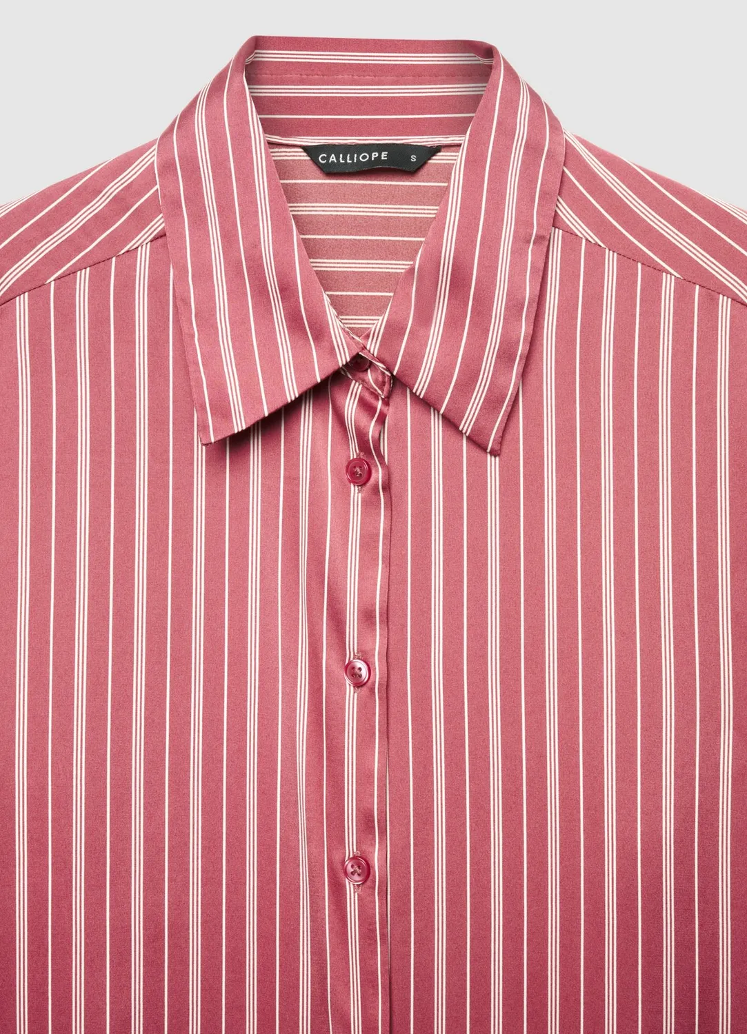 Calliope chemise rayée satinée col classique femme