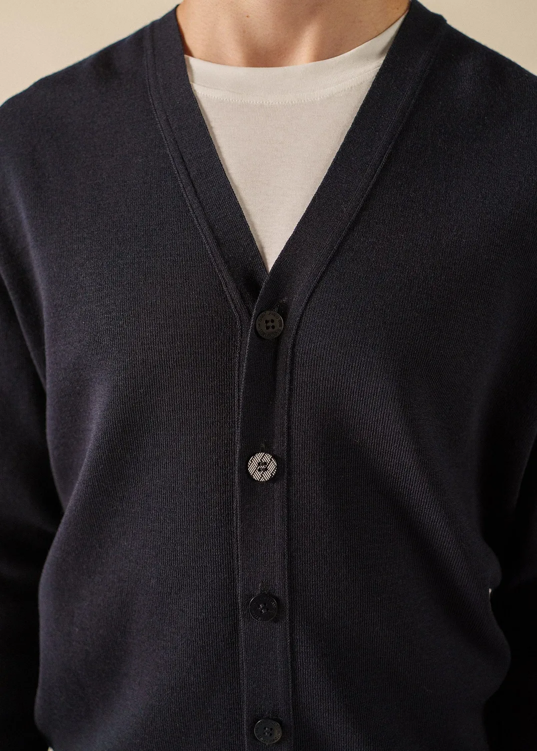 Saint James Equipage cardigan navy/écume 100% laine