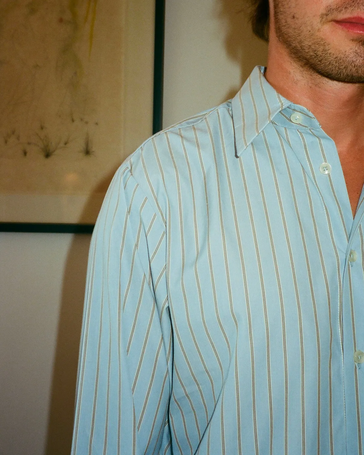 Erevan Elton Chambray Bleu chemise chambray homme