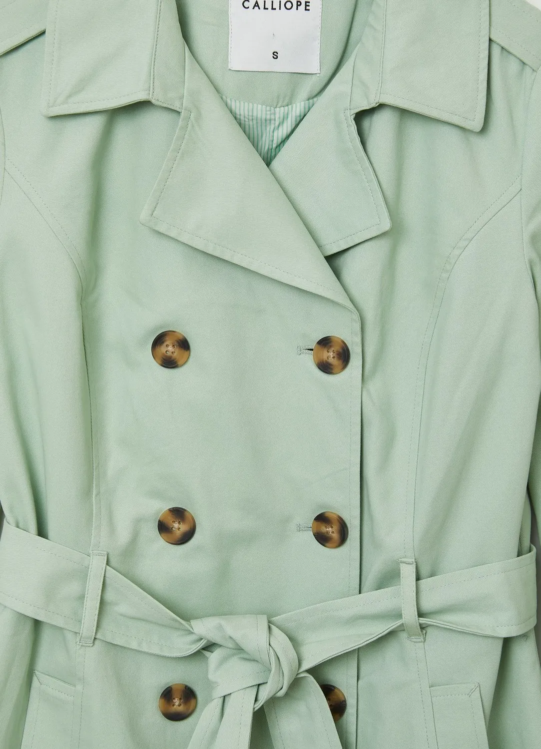 Calliope trench femme coton uni ceinturé