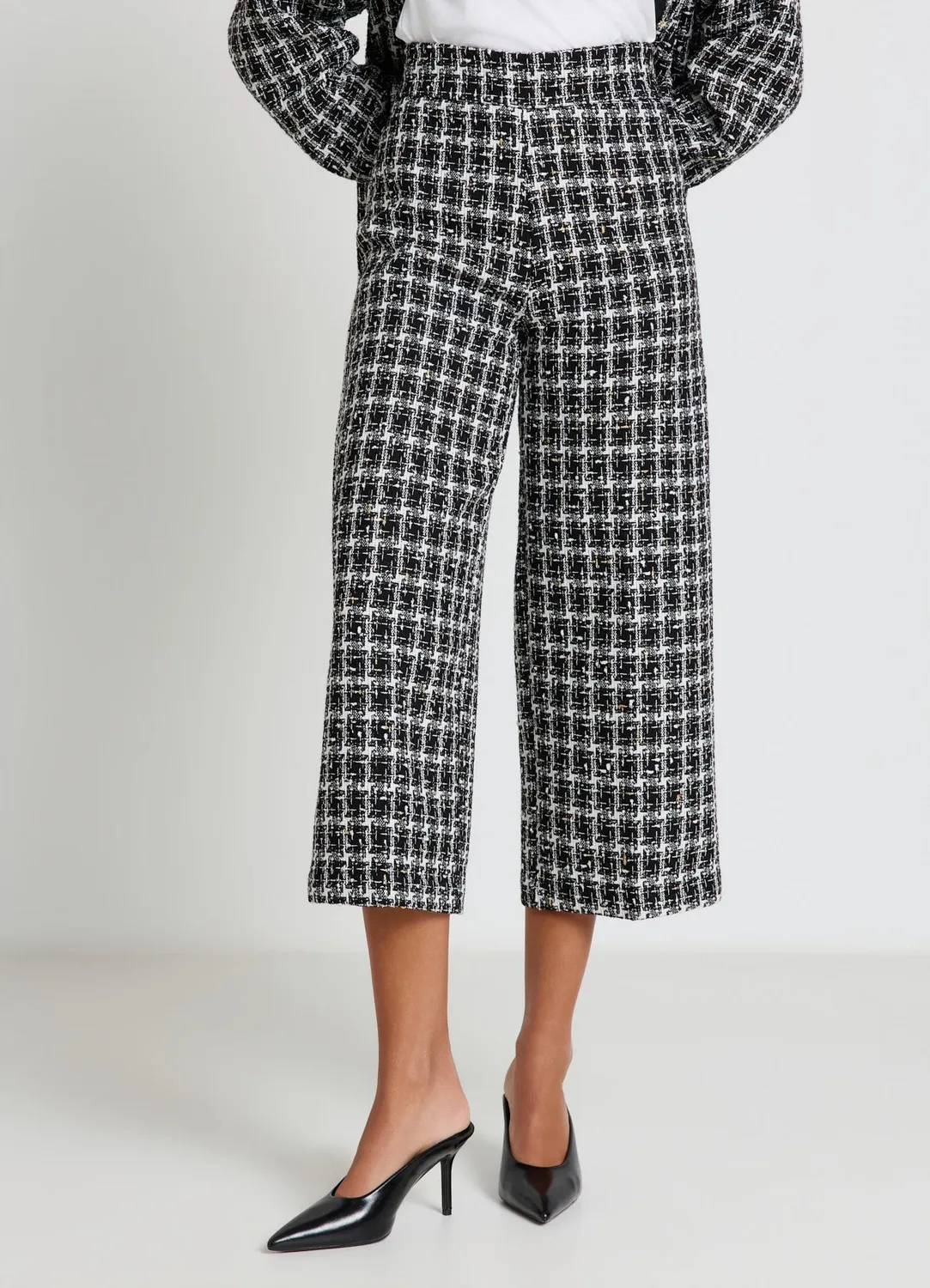 Calliope pantalon palazzo court femme tweed