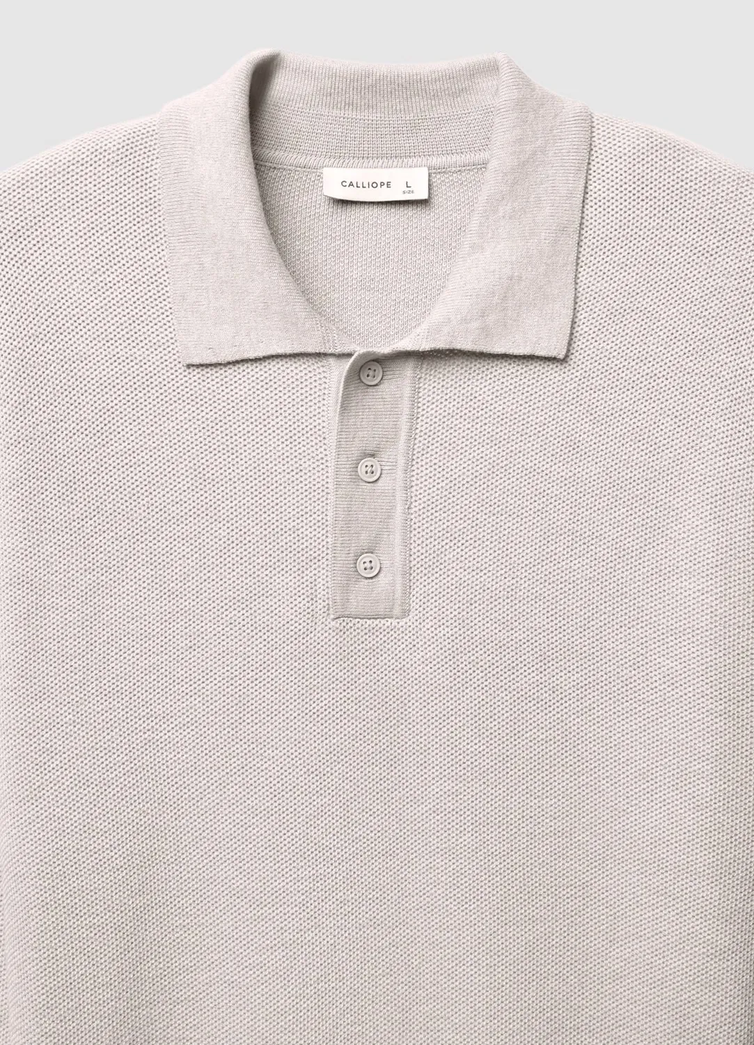 Calliope polo maille 3 boutons homme manches longues