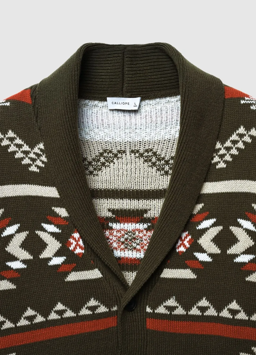Calliope Cardigan gilet homme L motif navajo châle
