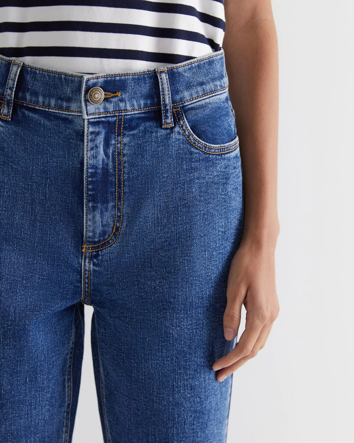 SPORTSCRAFT Bec jean droit femme coton stretch taille haute