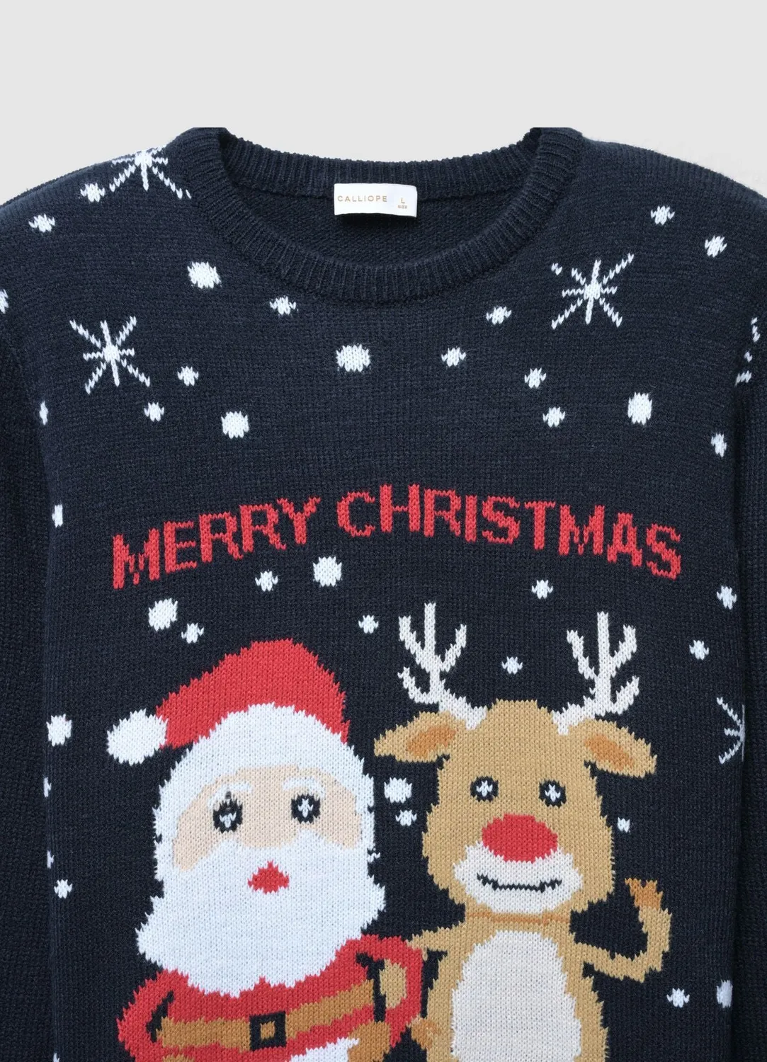 Calliope pull de Noël homme col rond imprimé festif