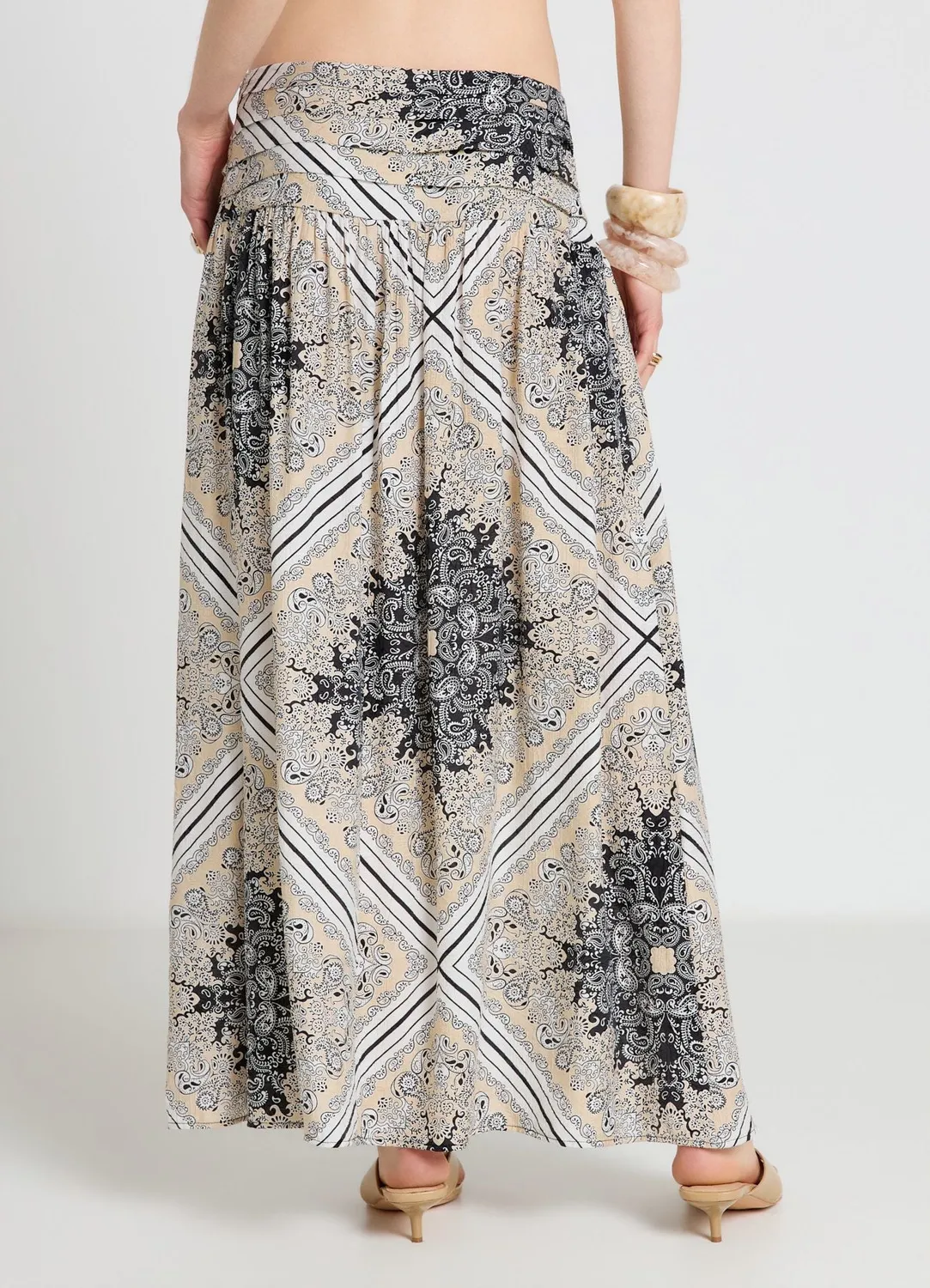 Calliope jupe longue femme évasée imprimé bandana