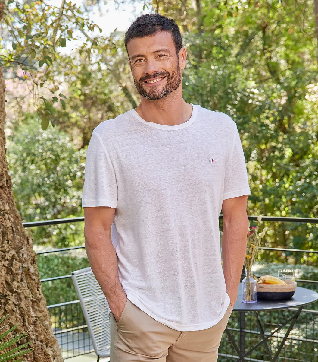 Cocorico Iconique t-shirt lin homme blanc
