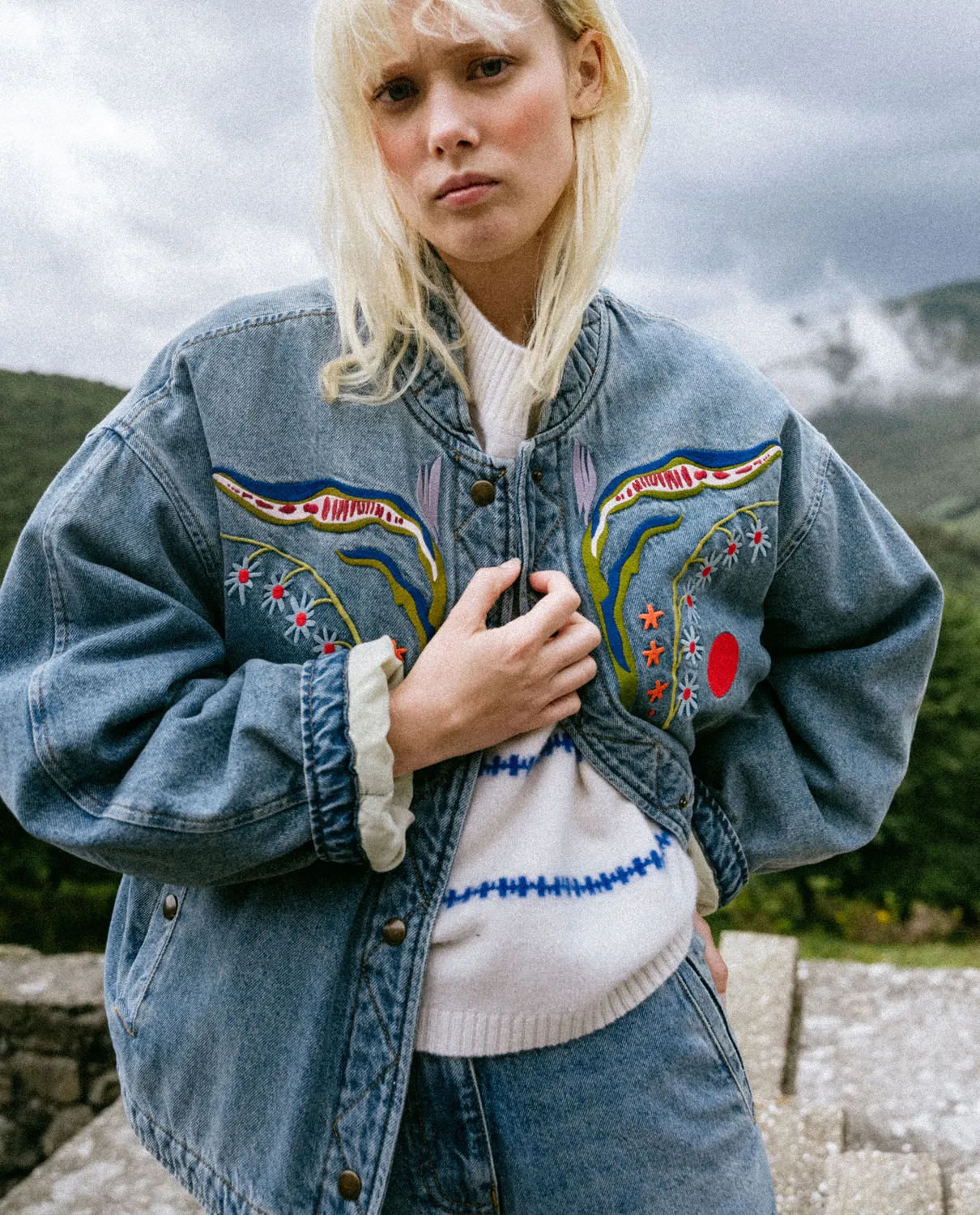 TINSELS DESTINY LA VAGUE blouson denim ouatiné