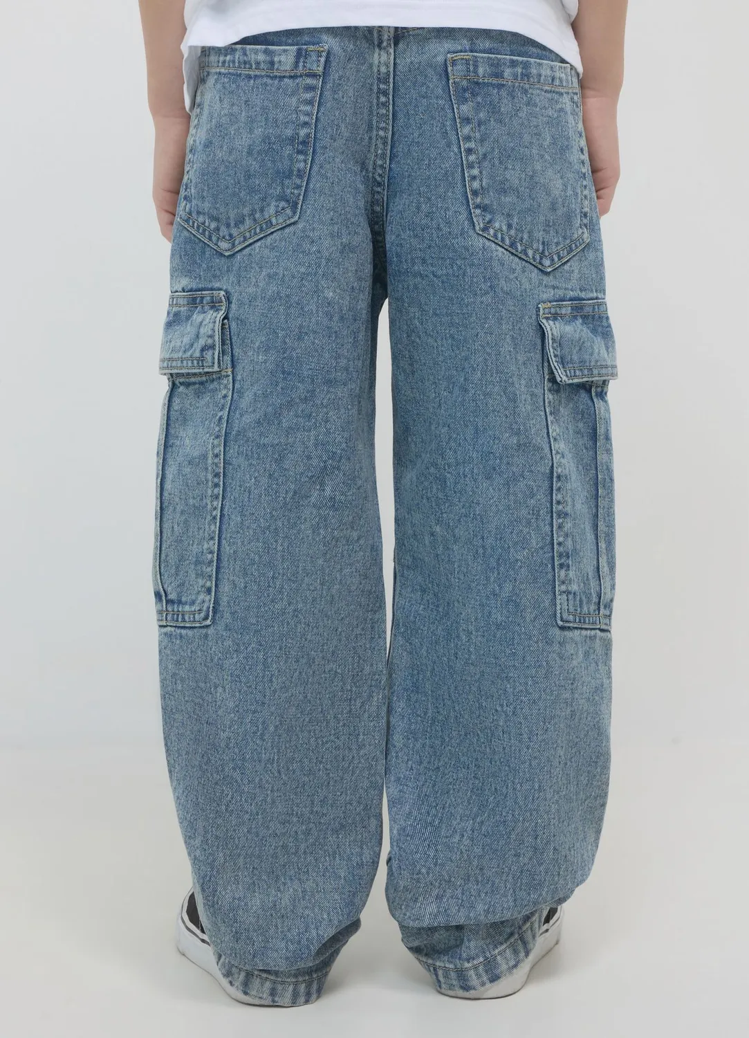 Calliope Jean loose cargo garçon bouton zip
