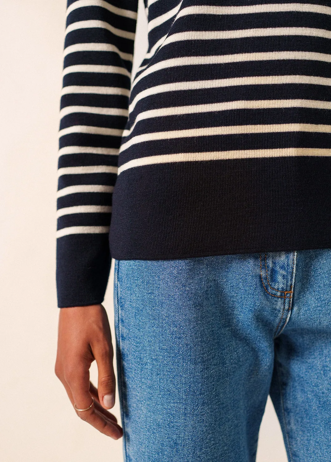 Saint James Brégançon Pop pull marin navy laine