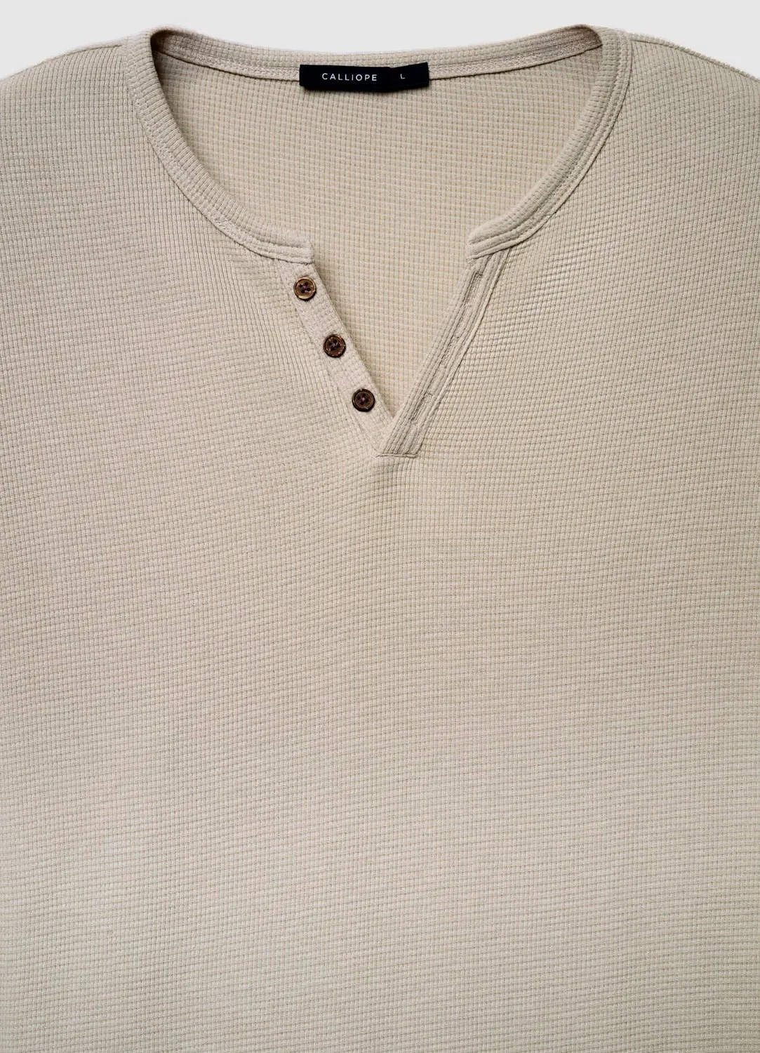 Calliope t-shirt henley waffle homme manches longues