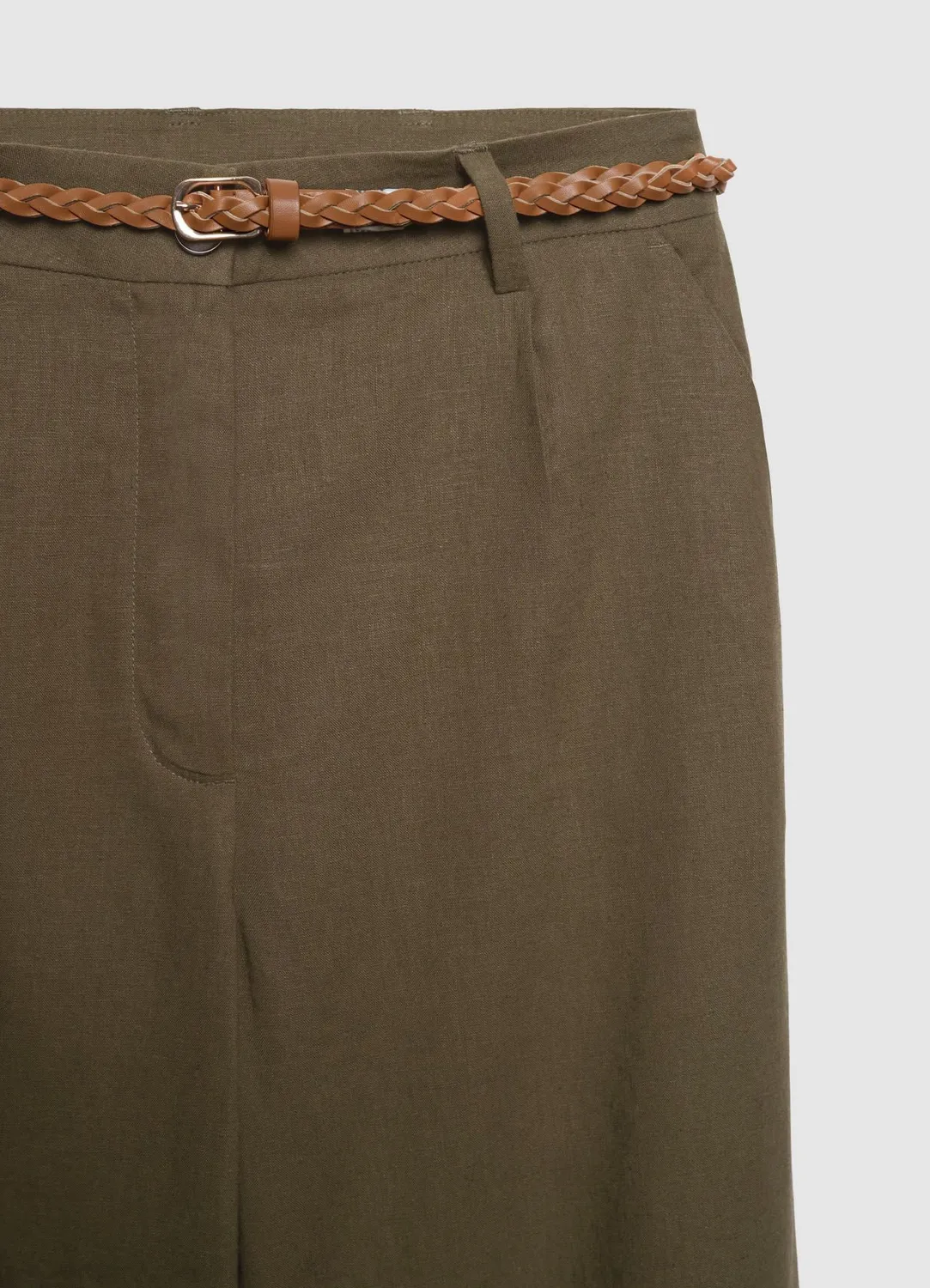Calliope Balloon pantalon femme taille haute ceinture tressée