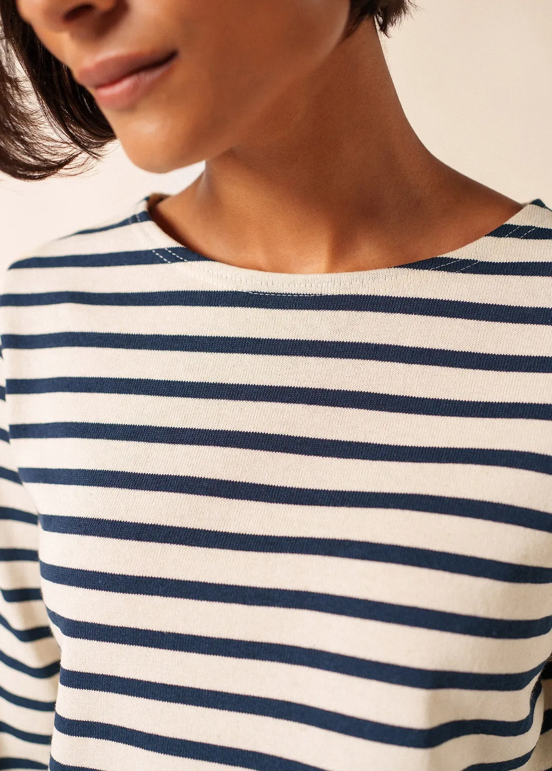 Saint James Méridame marinière femme écru marine coton
